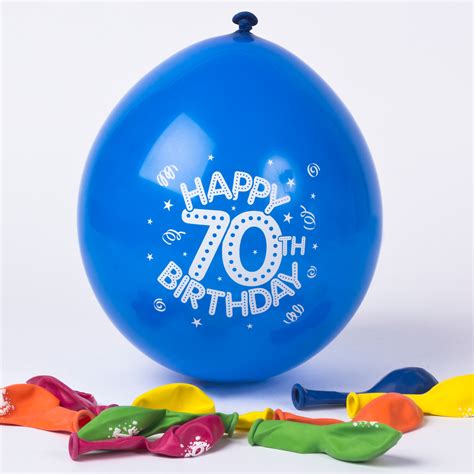 Buy Multicoloured Age 70 Small Latex Balloons Pack Of 10 For Gbp 129