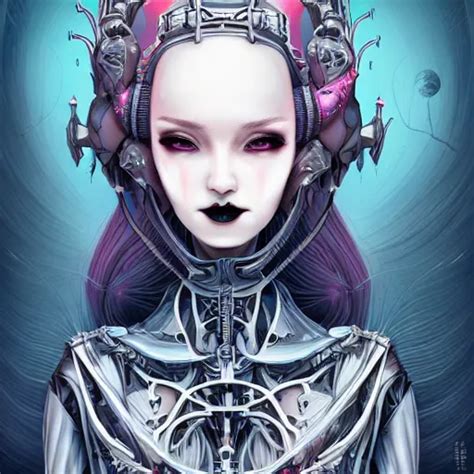 Gothic Cybernetic Alien Princess In The Mountains Stable Diffusion
