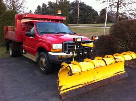 Purchase Used 00 Ford F450 Dump Truck Snow Plow 73 Diesel 4x4 In