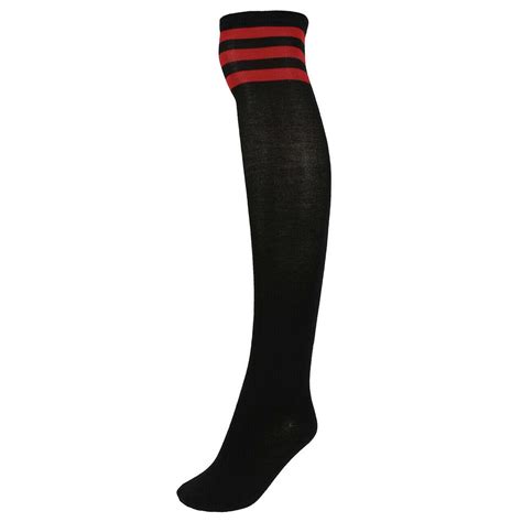 Womens Striped Cotton Thigh High Over Knee And Under Knee Socks Ebay