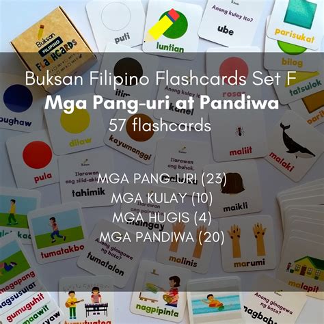 Buksan Filipino Flashcards Set F Mga Pang Uri At Pandiwa
