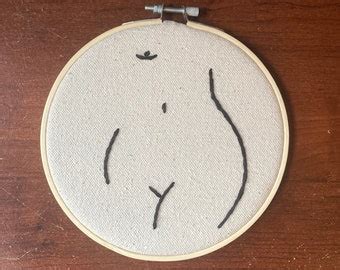 Framed Handmade Embroidery Hoop Female Body Art Feminist Etsy