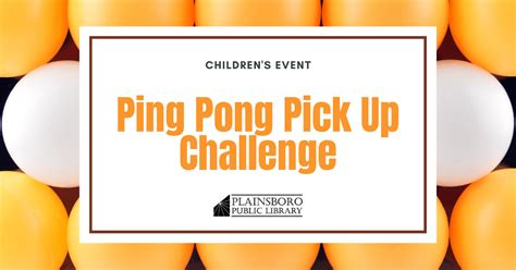 Ping Pong Pickup Challenge Plainsboro Public Library