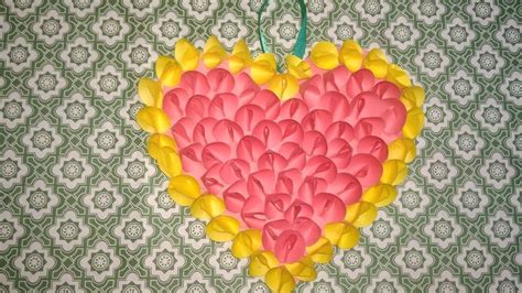 Diy Heart Wall Hanging Craft Idea Wall Decoration With Paper Craft