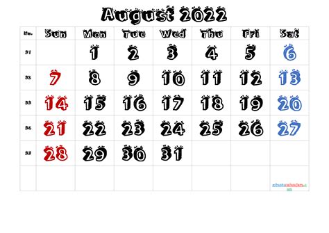 Free Printable August 2022 Calendar Premium