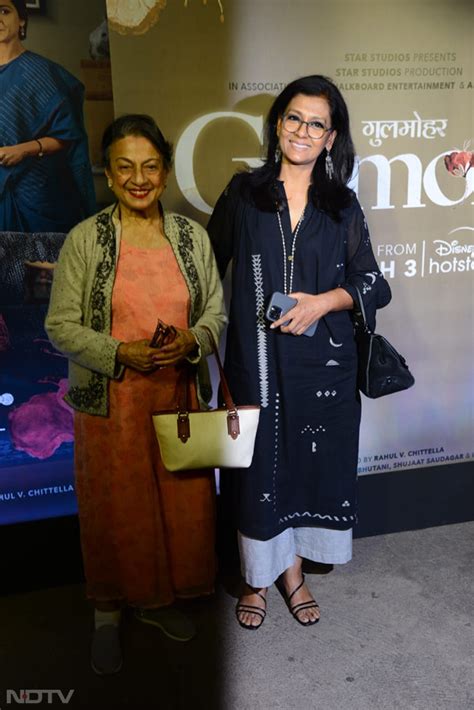 at gulmohar screening manoj bajpayee with wife shabana raza veteran actress tanuja and others