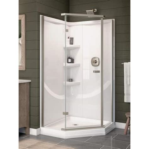 Delta Classic In W X In H Piece Direct To Stud Corner Shower Wall Surround In White