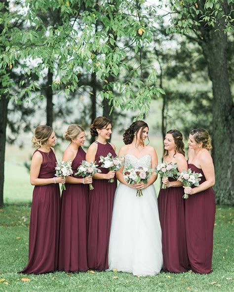 These Assorted Wine Colored Billlevkoff Bridesmaid Dresses Were The