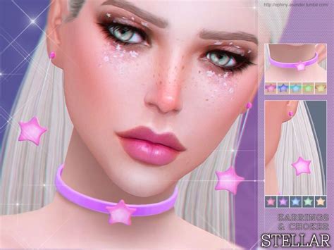 A Kawaii Earrings And Choker Set Found In Tsr Category Sims 4 Sets