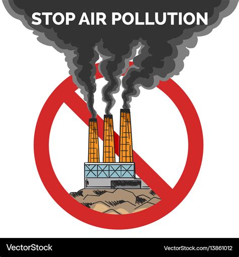 Stop Air Pollution Royalty Free Vector Image Vectorstock