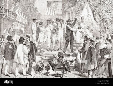 A Slave Auction In Richmond Virginia United States Of America From