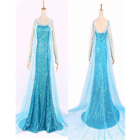 Elsa Costume Adult Princess Elsa Dress Cosplay Blue Plus Size Halloween