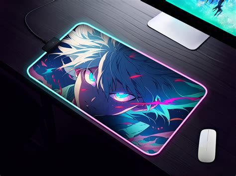 Killua Zoldyck Xhunter Led Rgb Gaming Mouse Pad Sold By Domo Oregato