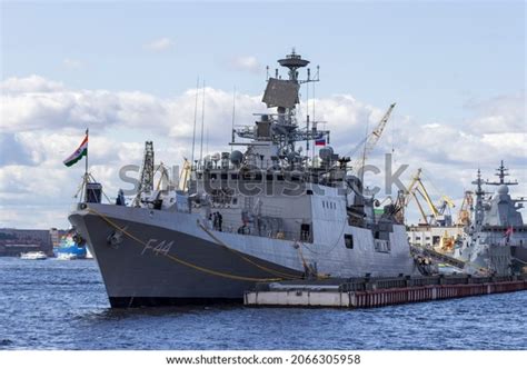 Stpetersburg Russia July242021 Indian Navy Frigate Stock Photo