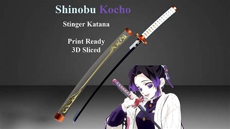 Shinobu Stinger Katana Demon Slayer Sliced Print Ready 3d Model