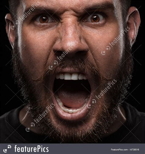 Anger Emotions Close Up Portrait Of Screaming And Angry Man Close Up Portraits Angry Male Face