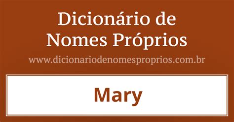 Significado Do Nome Mary