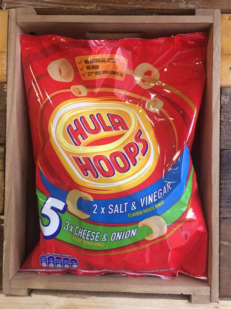 Hula Hoops 5 Pack 2x Salt And Vinegar And 3x Cheese And Onion 5x 24g And Low