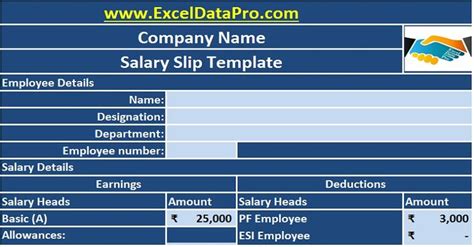 Download Corporate Salary Slip Excel Template Exceldatapro Salary