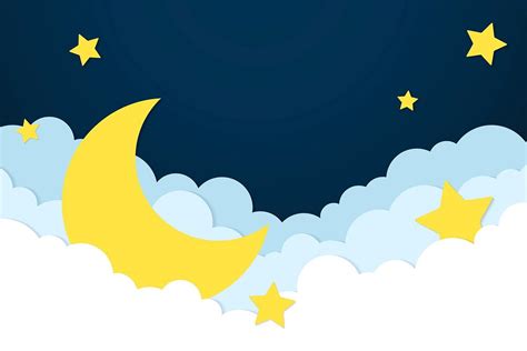 Moon And Stars Background Pastel Premium Psd Rawpixel