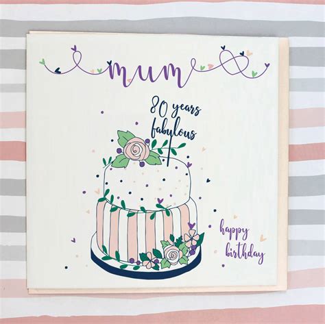 Mum 80th Birthday Card By Molly Mae