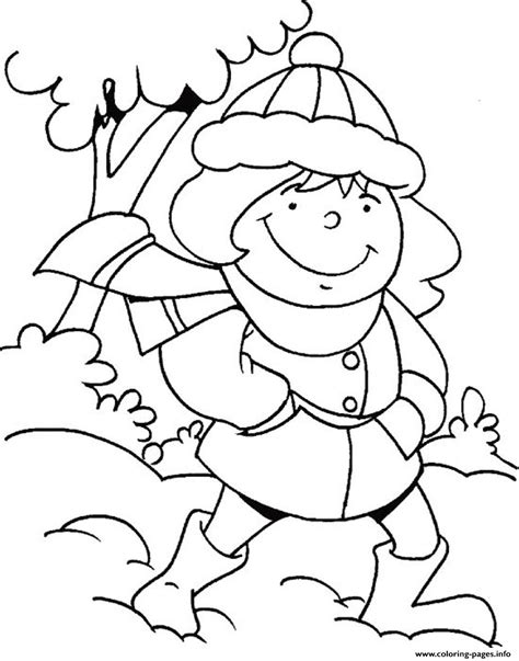 Cute Girl Winter S63de Coloring Pages Printable