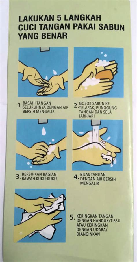 Poster 6 langkah cuci tangan pakai sabun dari germas. Gerakan Cuci Tangan Pakai Sabun - Cara CTPS