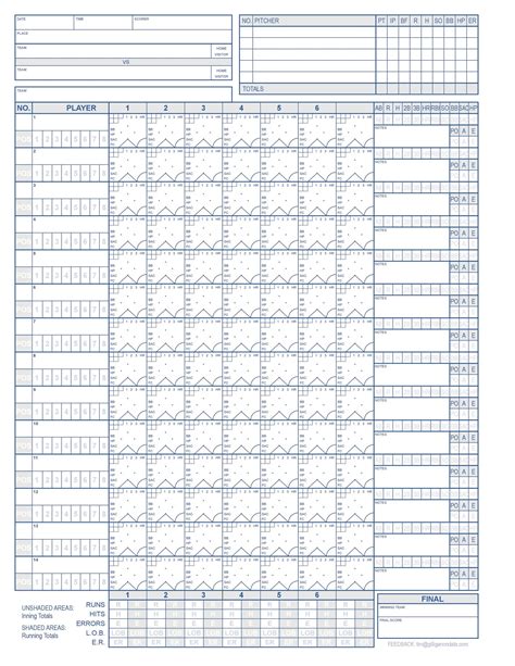 Baseball Scoresheet Printable Web Easily Keep Choose Of Every Playing