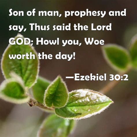 Ezekiel 302 Son Of Man Prophesy And Say Thus Said The Lord God Howl You Woe Worth The Day