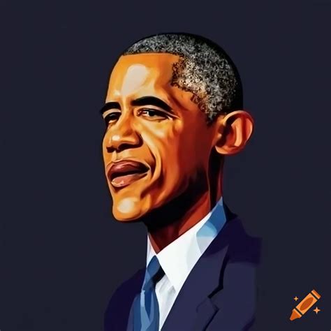 Obama Portrait In Meat Canyon Art Style