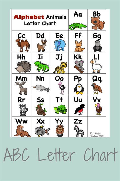 Free Alphabet Chart Alphabet Kindergarten Abc Chart