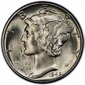 1945 Mercury Dime Values and Prices - Past Sales | CoinValues.com