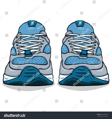 Vector Cartoon Illustration Single Blue Running Stock Vector Royalty