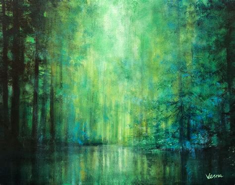 Favorite Green Etsy Painting Simple Acrylic Paintings Tree Painting