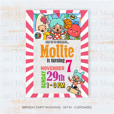 A Birthday Party Flyer With Cartoon Characters On The Front And Back Of