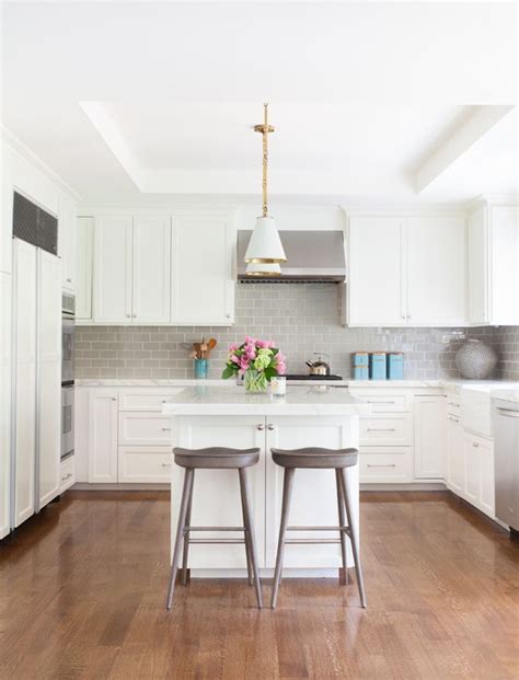 Painted or raw it really packs decor punch especially when installed in a unique way like the chevron design pictured. 295 best images about White Kitchen Cabinets Inspiration on Pinterest | Stove, Subway tile ...