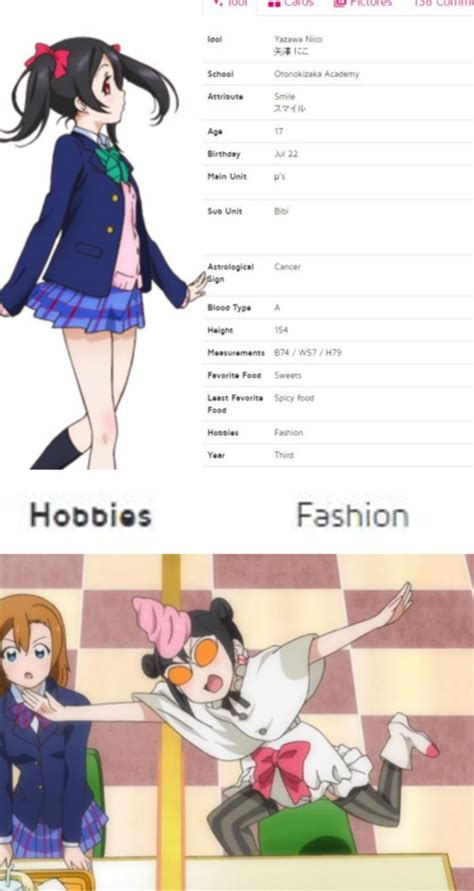 hobbies fashion love live school idol project know your meme
