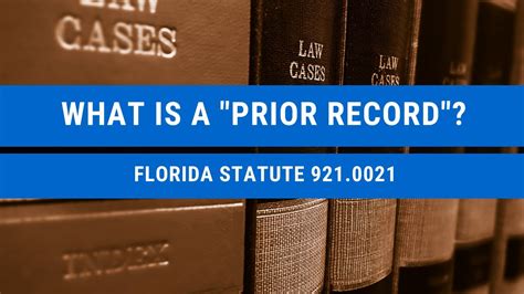what counts as a prior record under florida criminal law florida statute 921 0021 youtube