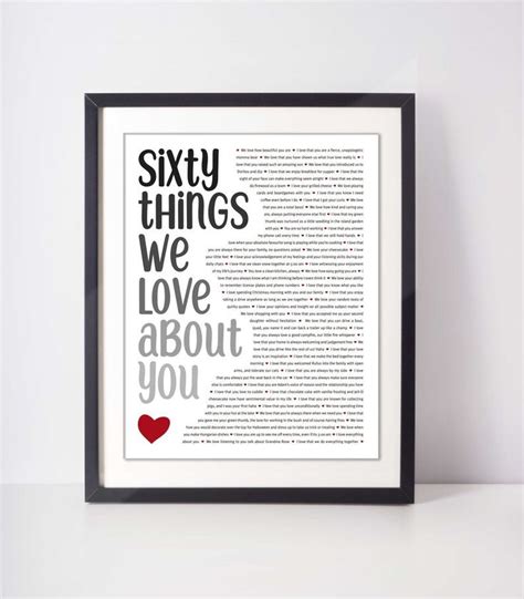 60 Things We Love About You 60th Birthday Sister 60th Etsy 60th