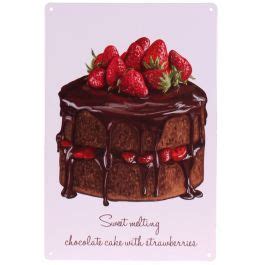 Metalen Plaatje Chocoladetaart Sweet Melting Chocolate Cake 21x33