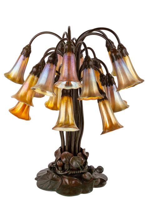 Art Nouveau Eighteen Light Lily Table Lamp By Tiffany Studios For Sale At 1stdibs