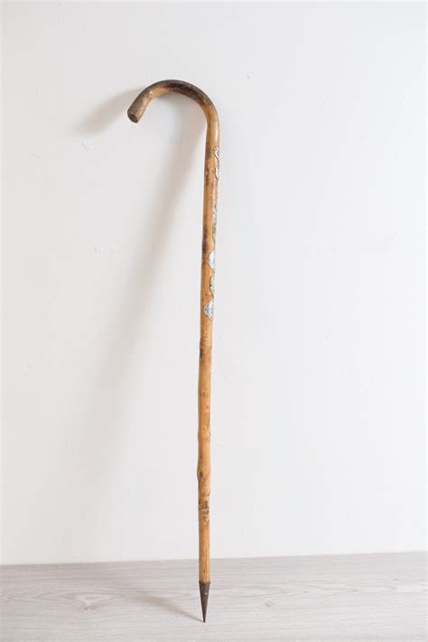 Vintage Wooden Cane Natural Light Colored Wood Walking Stick With