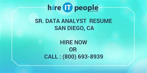 Sr Data Analyst Resume San Diego Ca Hire It People We Get It Done