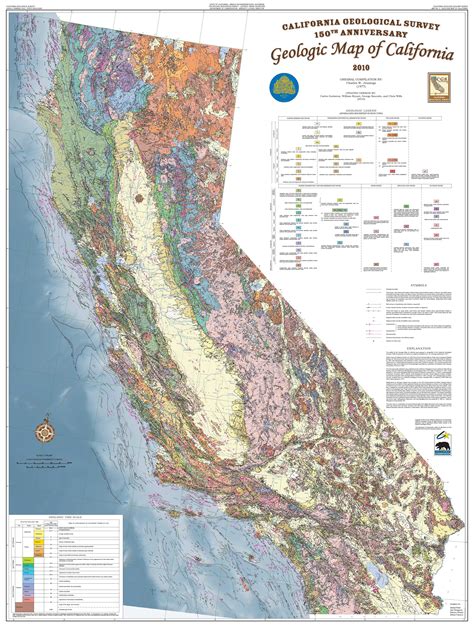 A Large Map Of California With The State Names And Major Cities On Its