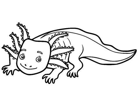 Happy Axolotl Coloring Pages Axolotl Coloring Pages Páginas Para