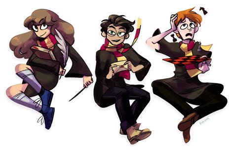 Harry Ron And Hermione By Hiyajinxx On Deviantart