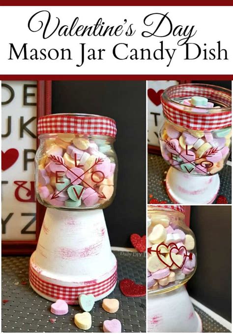Simple Mason Jar Valentine Candy Dish A Quick And Easy Craft