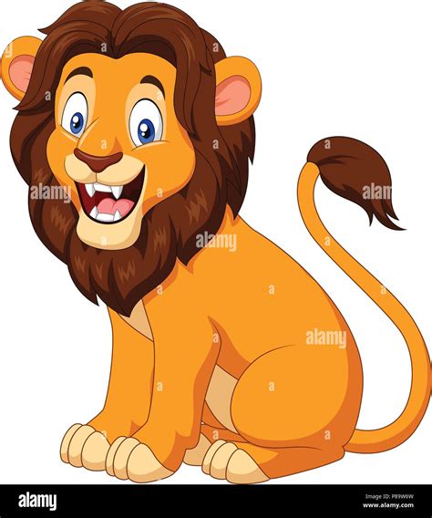 Cartoon Happy Lion Sitting Stock Vector Image And Art Alamy