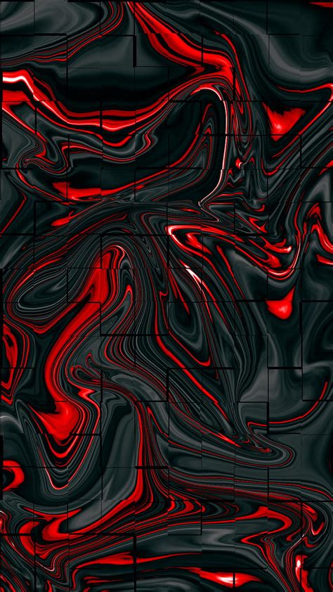 Red Black Liquid Boxes Abstract Colorful Cream Flow Mix Tiles Hd
