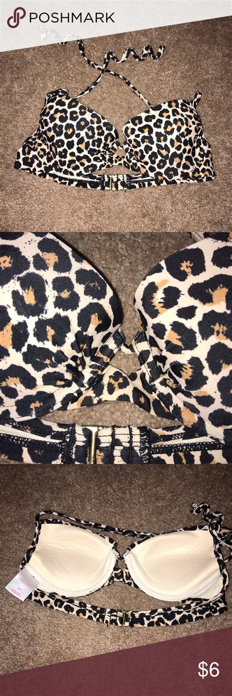 Cheetah Print Bathing Suit Top Very Light Wear Comfy Adjustable